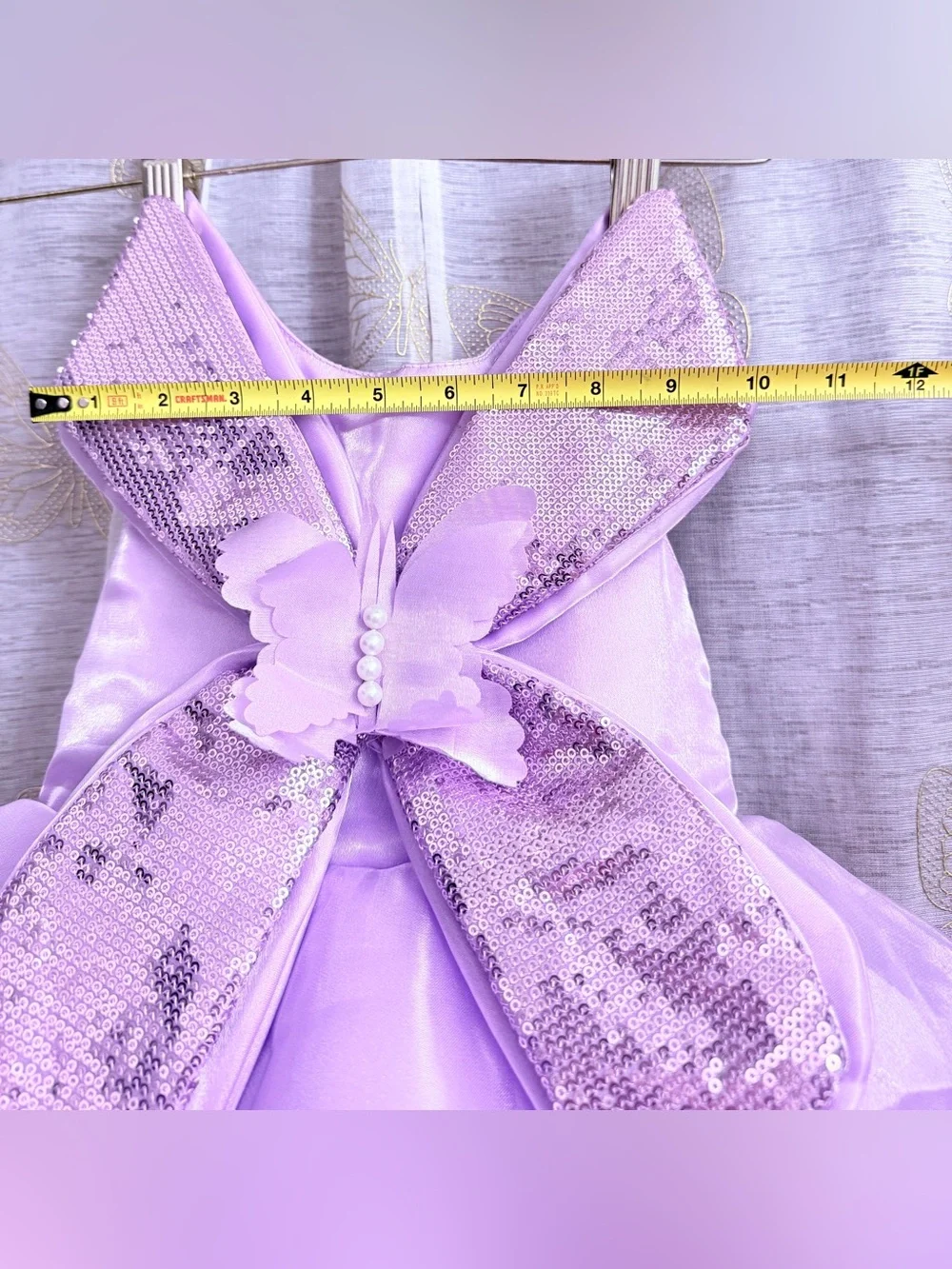 Toddler Girls Lavender Butterfly Dress Sequin Princess Birthday Pageant Party Go